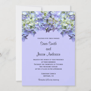 Purple Hydrangea Wedding Invitation