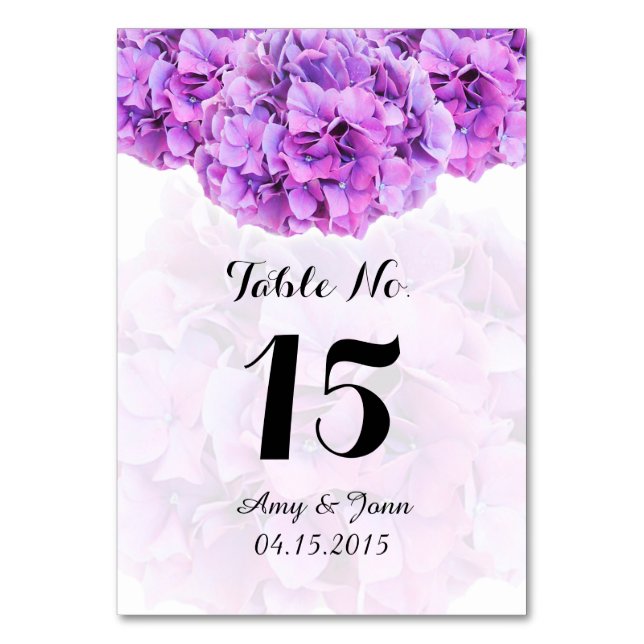 Purple hydrangea wedding table numbers hydrangea4 (Front)