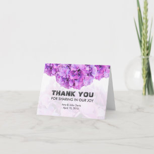 Purple hydrangea wedding thank you note hydrangea4