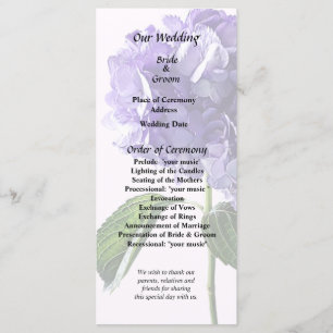 Purple Hydrangea With Leaves Programme