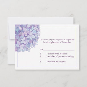 Purple Hydrangeas Floral Wedding RSVP