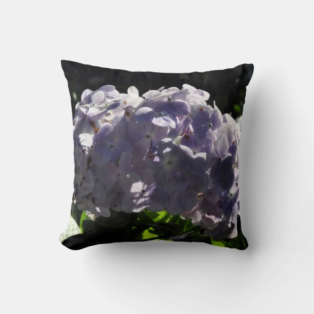 Purple Hydrangeas Flowers Cushion (Front)