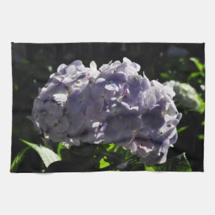 Purple Hydrangeas Flowers Tea Towel