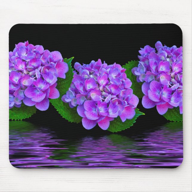 Purple Hydrangeas Mouse Mat (Front)
