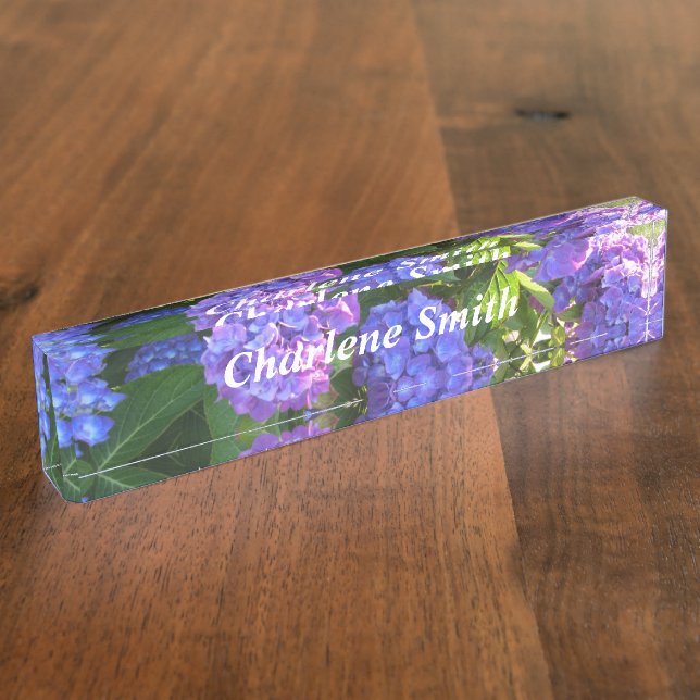 Purple Hydrangeas Nameplate (Side)