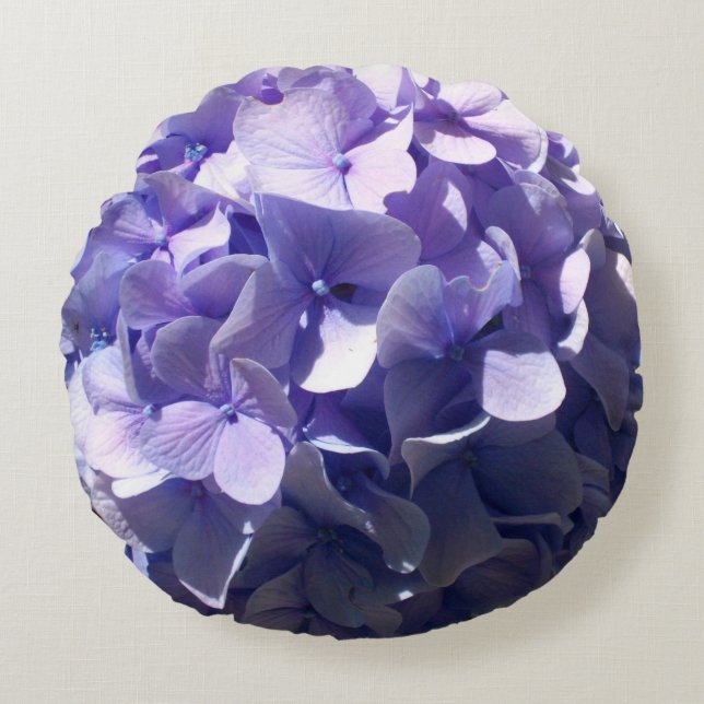 Purple Hydrangeas Round Cushion (Front)