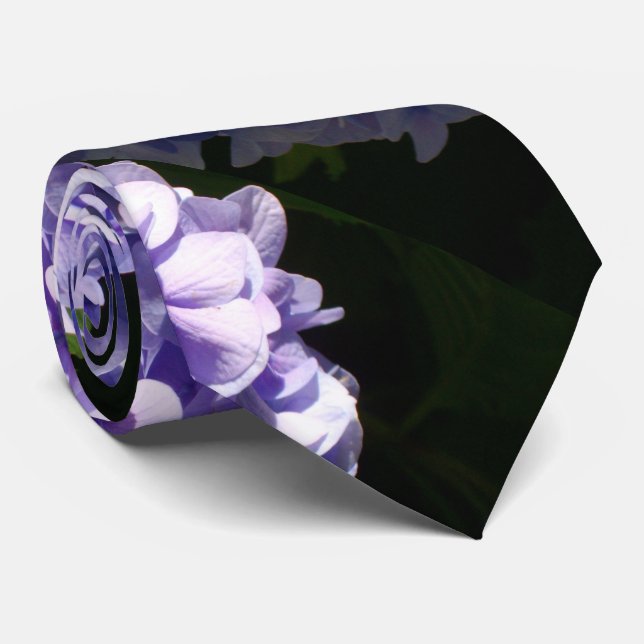 Purple Hydrangeas Tie (Rolled)