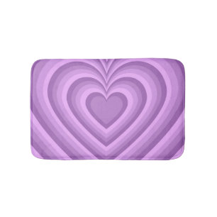Purple Hypnotic Heart Love Pattern Bath Mat