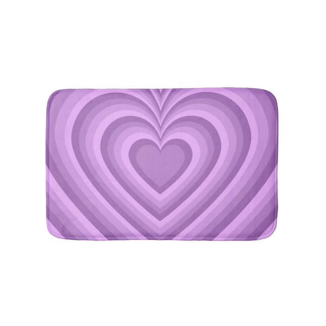 Purple Hypnotic Heart Love Pattern Bath Mat (Front)
