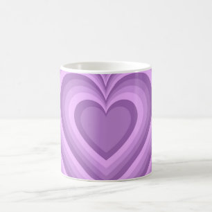 Purple Hypnotic Heart Love Pattern Coffee Mug