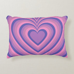 Purple Hypnotic Heart Love Pattern Decorative Cushion