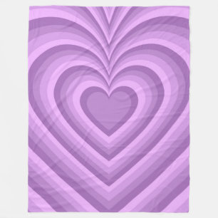 Purple Hypnotic Heart Love Pattern Fleece Blanket