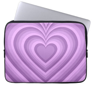 Purple Hypnotic Heart Love Pattern Laptop Sleeve