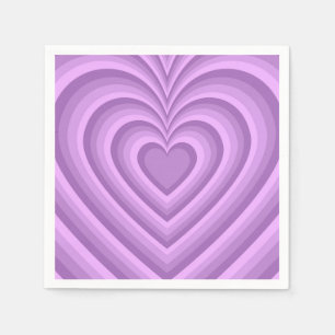 Purple Hypnotic Heart Love Pattern Napkin
