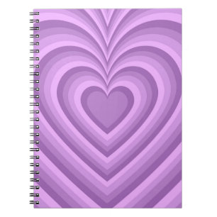 Purple Hypnotic Heart Love Pattern Notebook