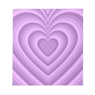 Purple Hypnotic Heart Love Pattern Notepad
