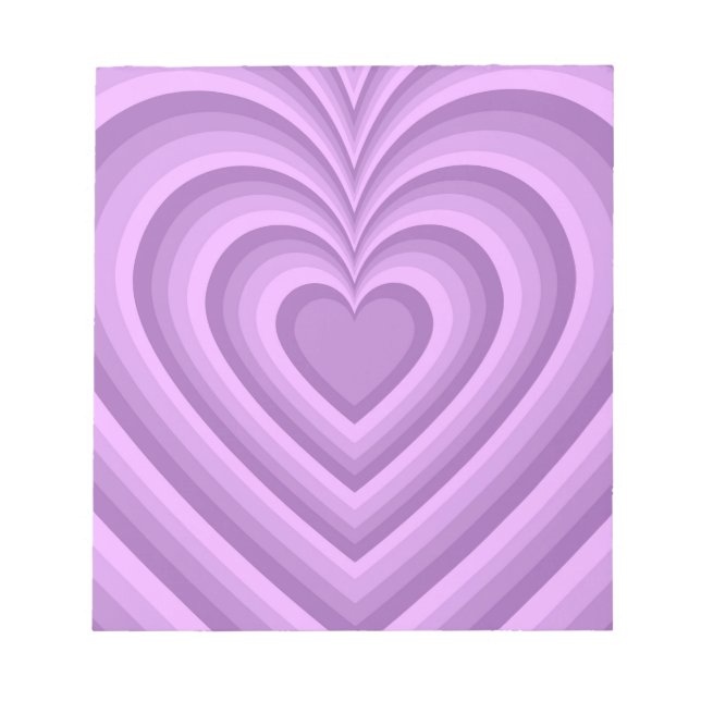 Purple Hypnotic Heart Love Pattern Notepad (Front)