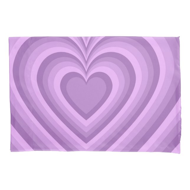 Purple Hypnotic Heart Love Pattern Pillowcase (Front)