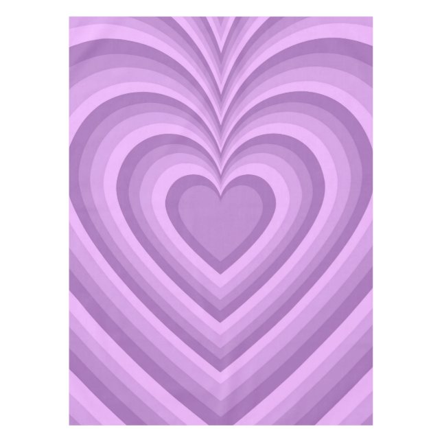 Purple Hypnotic Heart Love Pattern Tablecloth (Front)