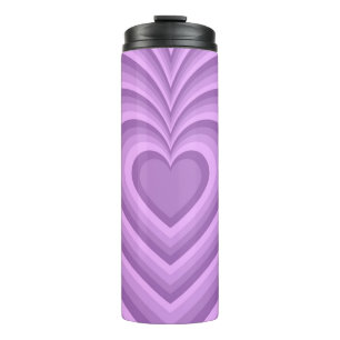 Purple Hypnotic Heart Love Pattern Thermal Tumbler