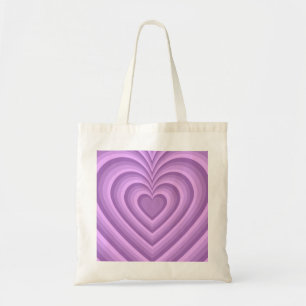 Purple Hypnotic Heart Love Pattern Tote Bag