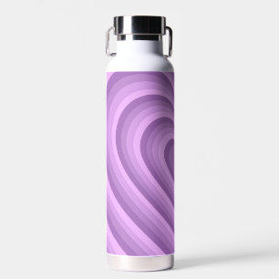 Purple Hypnotic Heart Love Pattern Water Bottle