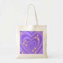 Purple hypnotic heart pattern Y2K with sparkles