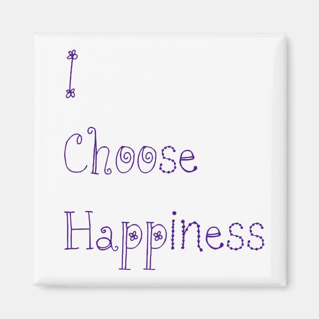Purple I Choose Happiness Magnet (Front)