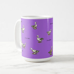 Purple I Love Ducks Coffee Mug