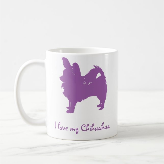 Purple I Love My Chihuahua Coffee Mug (Left)