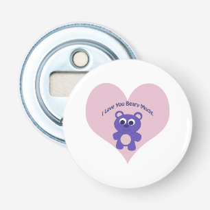 Purple I love you Beary Much! Bottle Opener