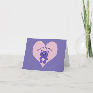 Purple I love you Beary Much! Holiday Card