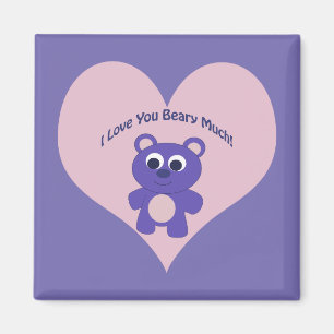 Purple I love you Beary Much! Magnet