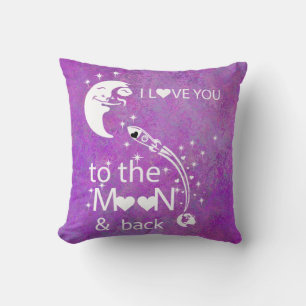 Purple - I love you to the moon & back Cushion