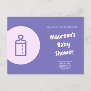 Purple Icon Baby Shower Postcard