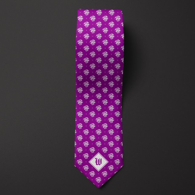 Purple Iconic Dragon Monogram Tie (Creator Uploaded)