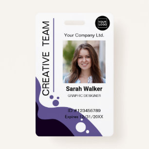 Purple ID Badge Photo Creative Design Team