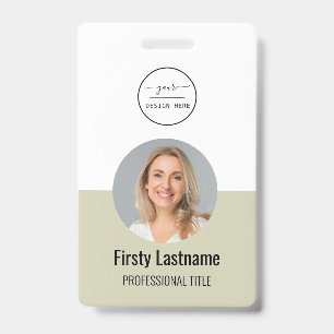 Purple ID Card   Modern Stylish Minimalist Photo I Badge
