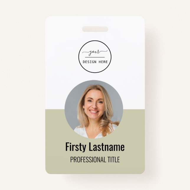Purple ID Card | Modern Stylish Minimalist Photo I ID Badge (Front)