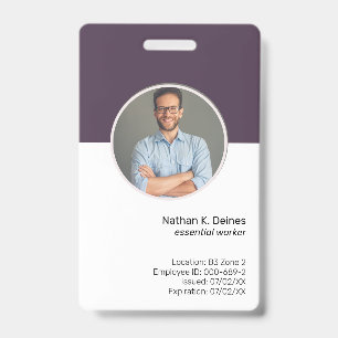 Purple ID   Employee Photo ID Company Security Badge