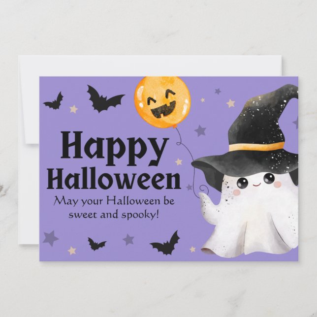 Purple Illustrative Happy Halloween (Front)