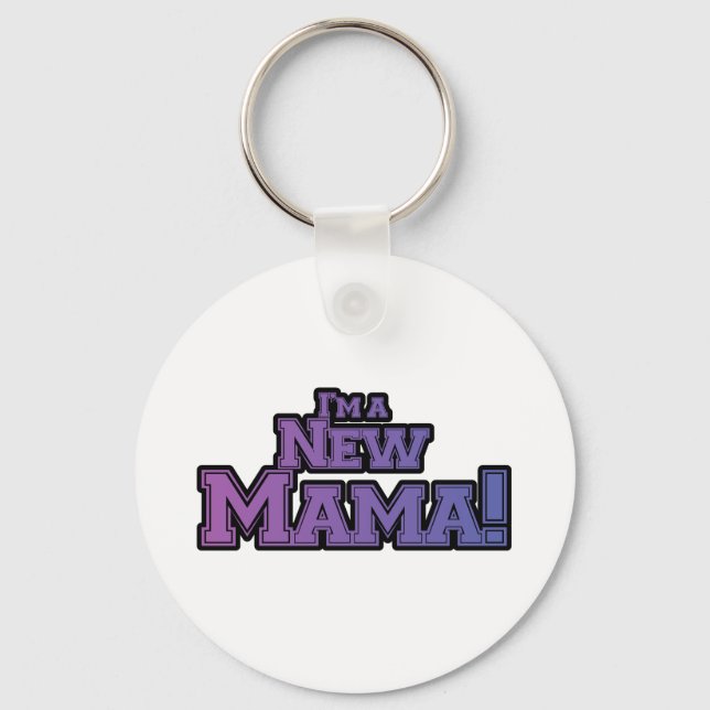 Purple I'm a New Mama Tshirts and Gifts Key Ring (Front)
