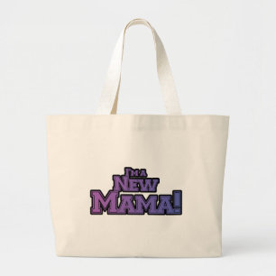 Purple I'm a New Mama Tshirts and Gifts Large Tote Bag