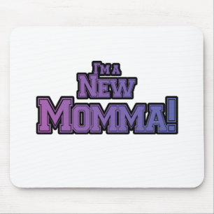 Purple I'm a New Momma Tshirts and Gifts Mouse Mat