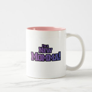 Purple I'm a New Momma Tshirts and Gifts Two-Tone Coffee Mug