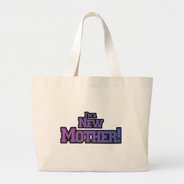 Purple I'm a New Mother Tshirts and Gifts Large Tote Bag (Front)
