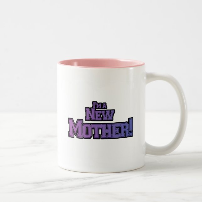 Purple I'm a New Mother Tshirts and Gifts Two-Tone Coffee Mug (Right)