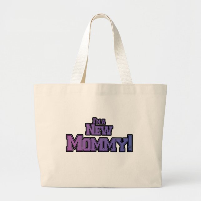 Purple I'm A New  Mummy Tshirts and Gifts Large Tote Bag (Front)
