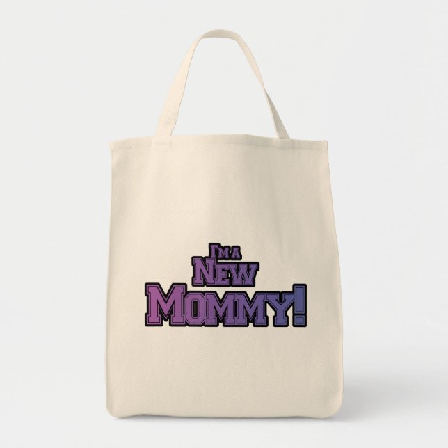 Purple I'm A New  Mummy Tshirts and Gifts Tote Bag (Front)