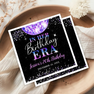Purple In Her Birthday Era Party Paper Dinner Napkin